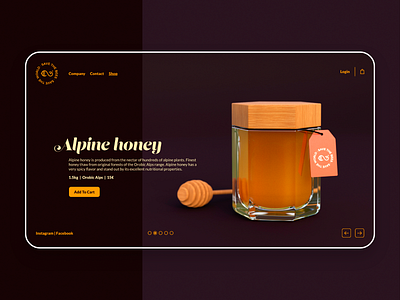 EternalBee - Landing Page Dark 3d app bee blender branding clean concept design honey interface landing landing page layout minimal ui uiux ux web web design website