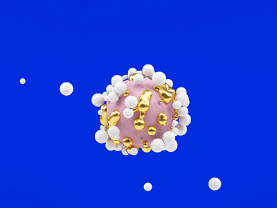 Particle 1 3d 3d art 3d illustration blender blue bubbles c4d clean concept cycles design gold minimalism particle particles pink render rendering simple vector
