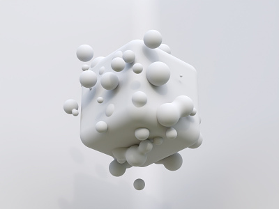 Bubble Cube Clay 3d 3d art abstract blender bubbles c4d clay clean concept cube cycles glitch illustration metaball metaballs particle particles render rendering white