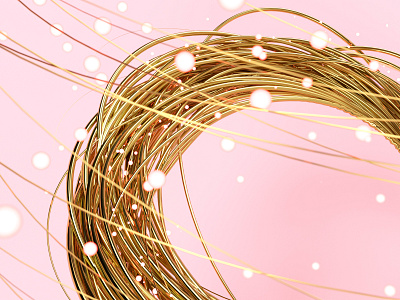 Spiral Gold 3d 3dart abstact aep blender c4d clean concept cycles glitch glitch art gold illustration light particle particles render rendering spiral wire