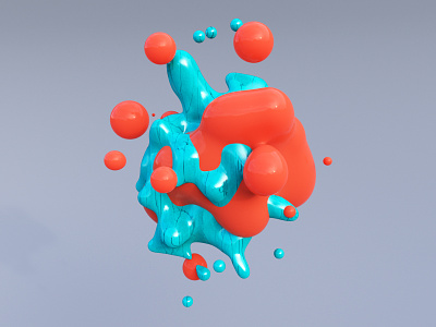 Maritime Metaball 3d 3d art 3d illustration abstract blender bubbles clean concept coral cycles glitch glitchart illustraion light blue metaball particles red render rendering water
