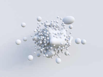 Metaparticles Clay 3d abstract balls blender bubbles c4d clay clean concept cycles glitch glitch art illustration metaballs molecular particle particles render rendering white