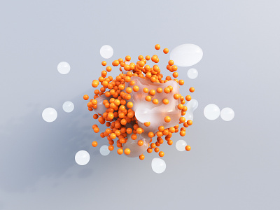 Metaparticles 3d abstract balls blender bubbles c4d concept cycles glitch glitch art illustration metaball milk molecular orange particle particles render rendering white