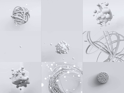 Abstract Project Clay 3d 3d animation abstract animation blender bubbles c4d clay clean concept cycles glitch illustration molecular motion particle particles render rendering white