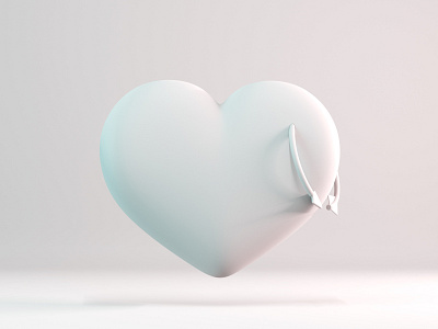 Heart - Clay 3d 3d art 3d artist 3d illustration arrow blender c4d clay clean cycles design doodle heart illustration love minimal render rendering simple white