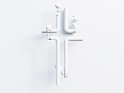 Smoking - Clay 3d bad habits blender c4d cigarette clay clean cloud clouds concept crucifix cycles filter flat illustration render rendering simple smoke white