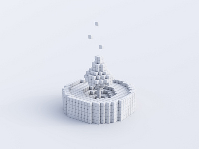 Pixel Candle - Clay 3d 3d art b3d blender blendercycles c4d candle cinema4d clay concept cycles doodle fire illustration isometric pixel render rendering vector white