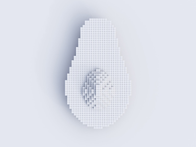 Pixel Avocado - Clay 3d 3dart avocado b3d blender blendercycles c4d cinema4d clay concept cycles doodle illustration isometric nature pixel render rendering vector white