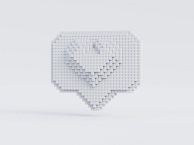 Like Pixel - Clay 3d app blender cinema4d clay concept cycles doodle heart icon illustration instagram like like button likes love pixel pixelart ui ux