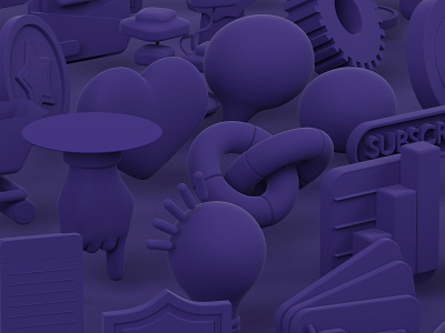 Cover image for Rule Project 3d 3d art 3d icon 3d illustration blender bulb cinema 4d clay clean e commerce hand icon icon design icon set icons octane purple render rendering violet