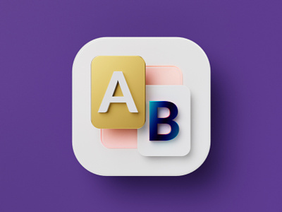 A/B Testing Icon for Rule Communication 3d 3d icon blender c4d cinema 4d cycles glass gold icon icon set icons illustration ios mail marketing newsletter render round rounded test