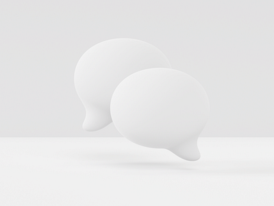 Balloon messages icon - Clay 3d 3d icon 3d illustration balloon balloons blender c4d cinema 4d clay cycles icon icon desing icon set ios octane render system ui ux white