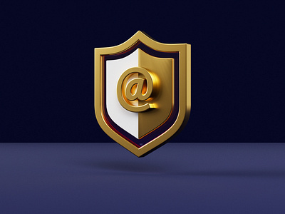 Shield 3d b3d blender c4d cinema 4d concept cycles design gold icon icon set illustration mail minimal octane privacy protection render secure shield