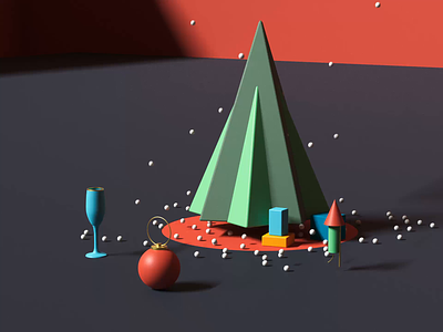Christmas 2017 3d 3d animation 3d illustration animation blender c4d christmas christmas tree colors cycles festive gift holidays illustration motion graphics particles present render tree xmas