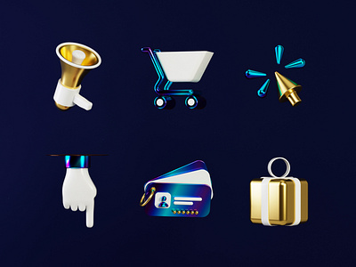 Icon Set V.4 - Dark 3d 3d icon app blender branding c4d click cycles hand icon icon design icon set iconography icons illustration mouse pack render ui ux
