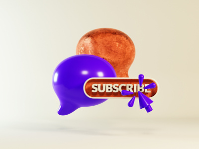Subscribe through SMS 3d blender bubble c4d cinema 4d concept cycles design icon illustration message mouse purple render simple sms subscribe ui vector web design