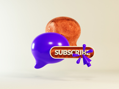 Subscribe through SMS 3d blender bubble c4d cinema 4d concept cycles design icon illustration message mouse purple render simple sms subscribe ui vector web design