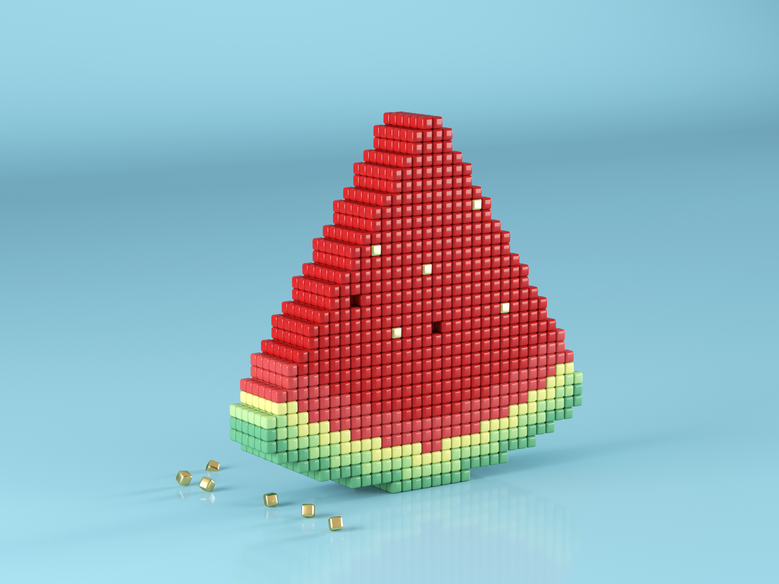 How to Make a Pixel Art Watermelon - Mega Voxels