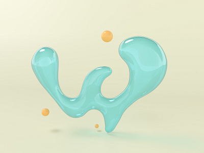 W for Water 36dayoftype 36daysoftype 3d 3d illustration alphabet blender blue cycles dribble illustration letter lettering orange render simple typo typography vector w water