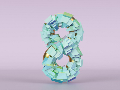 Eight for... 36daysoftype 3d 3d art 3d artwork 3d illustration 8 blender cycles dribble eight gold illustration number numerology render rendering simple typography vector
