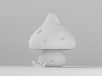 Poisonous Mushroom Clay 3d 3dart 3dillustration blender blender3d c4d character characterdesign clay clean cycles doodle dribble illustration mushroom mushrooms poison poisonous render rendering