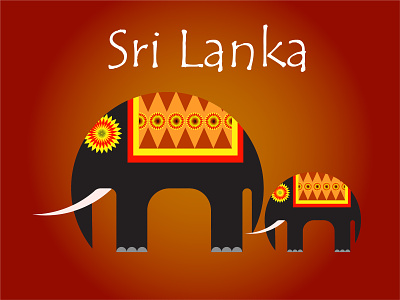 Sri Lankan Elephants asian elephant design illustration illustrator sri lanka sri lankan sri lankan elephant srilanka srilankan temple of tooth traditional traditional art vector
