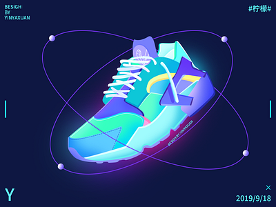 shoes翱翔在太空的鞋 design 插画 鞋