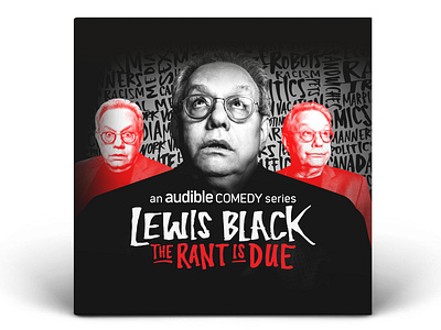 Lewis Black: The Rant Is Due audiobooks book cover branding hand lettering