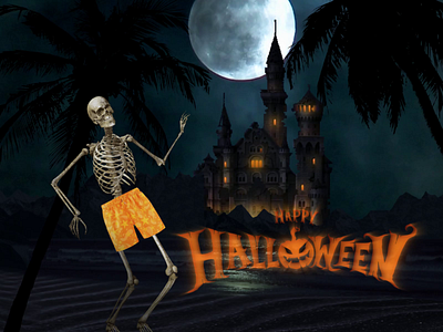 Halloween 2d aftereffects animation bat castle dark dark night halloween moon motion motion graphics scary scary movie skull