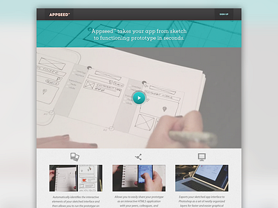 Appseed, Website design full mock page responsive single web website