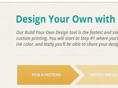 Wrapture, In-Progress application arrows gold landing page navigation pattern steps stripes teal texture wrapture