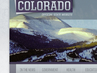 Colorado Redesign colorado gray logo mountains navigation purple redesign slate state website