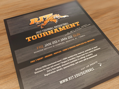 RIT Racquetball, Event Poster event new poster promotion racquetball rit rochester stripes tournament tourney wood york