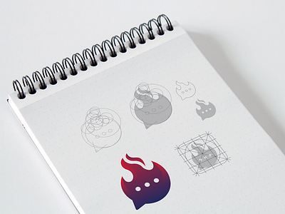 Chat + Fire - Logo Design