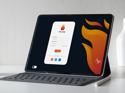 Login - Fire chat adobexd branding cnc cnc.so creative design graphic design icon illustrator login login page ui web design website design