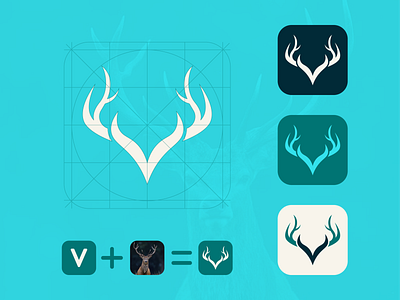 V + Deer Logo Design branding cncwadani creative deer logo design flat icon illustrator logo logodesign logos v deer v logo v logo design vector