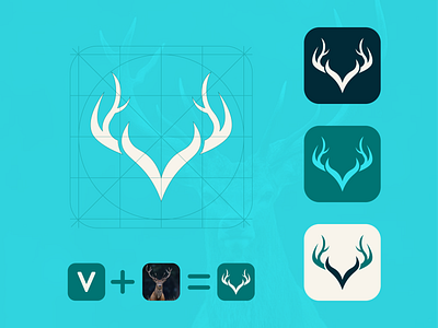 V + Deer Logo Design