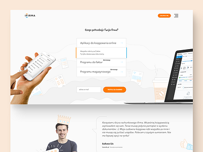 ifirma - homepage accounting app application homepage invoice landing page product product page startup website