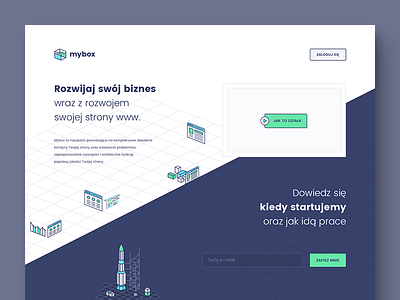 mybox - pre-release landing page box homepage illustration landing page product release signup sketch splash startup vector website