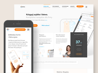 ifirma - online bookkeeping system about features illustration mobile presentation pricing product product page responsive saas startup website