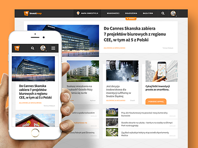 investmap.pl - homepage design blog feed investment magazine news news feed portal property