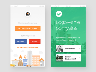 investmapp - login & profile selection