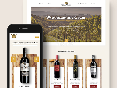 Teliani Valley - winery bottle e commerce exclusive gold homepage landing page mobile product responsive website wine winery