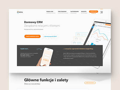 ifirma.pl - CRM module product page about accounting crm homepage landing page mobile product page responsive stats website