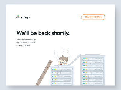 dhosting.pl - server under maintenance error hardware hosting illustration maintenance notification server service splash screen under construction