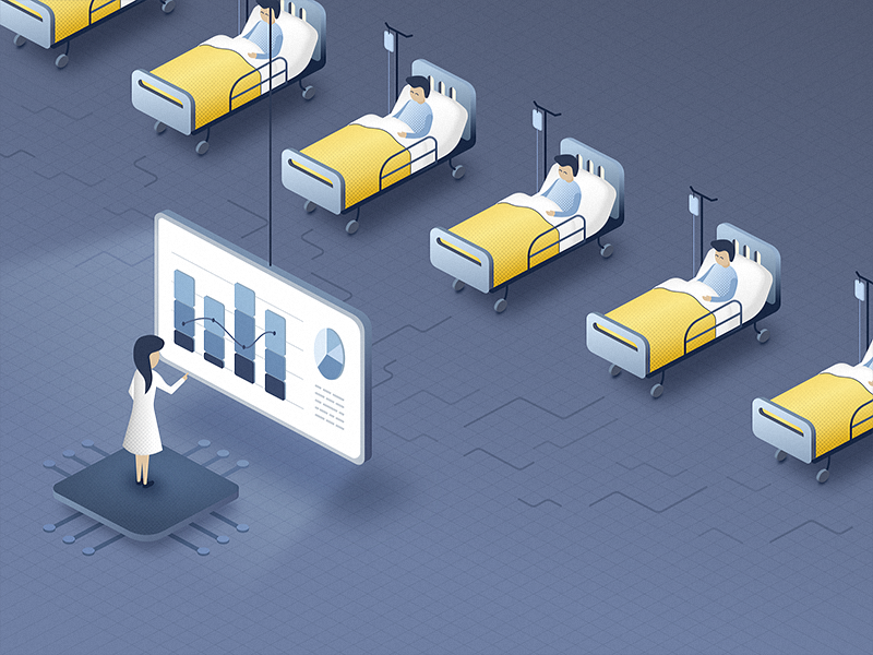 AI - Nurses Little Helper - blog post illustration patient health hospital nurse insurance doctor artificial intelligence ai chatbot blog illustration healthcare
