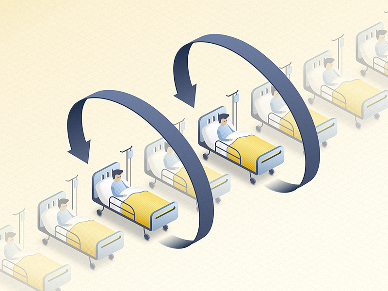 Readmission to hospitals - blog post illustration patient health hospital nurse insurance doctor artificial intelligence ai chatbot blog illustration healthcare