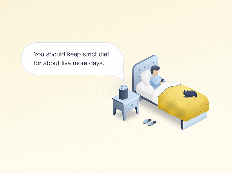 Chatbots for healthcare - blog post illustration patient health hospital nurse insurance doctor artificial intelligence ai chatbot blog illustration healthcare