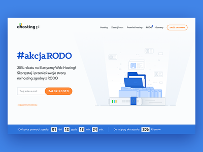 GDPR, RODO - Landing Page design - dhosting.pl data folder gdpr homepage hosting illustration landing page law privacy product page rodo server