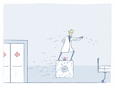 Artificial Intelligence + physician - Power duo ai artificial intelligence blog chatbot doctor emergency health healthcare hospital illustration patient